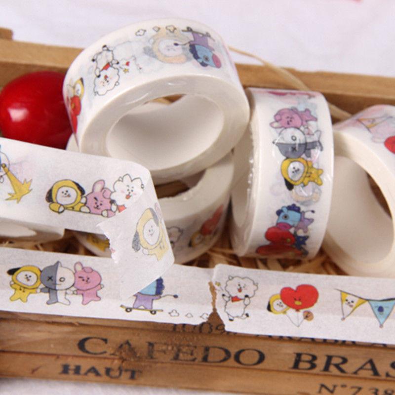 Васи-лента Kpop Bts Бумажная маскировочная Милые Наклейки для скрапбукинга своими руками Rj Tata Cooky