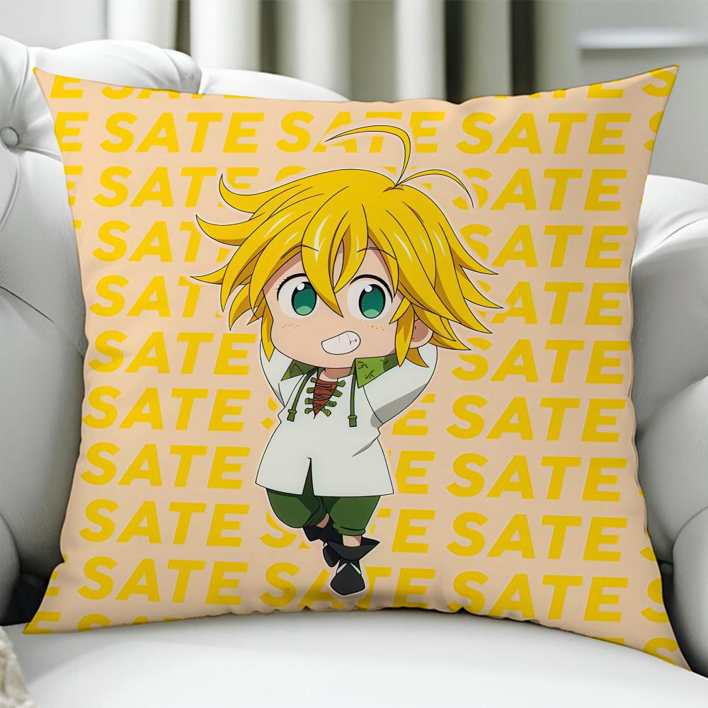 Anime The SSeven DDeadly Sins Meliodas cushion cover Birthday Anniversary Gifts Double Sided Printed Zipper Cushion Cover