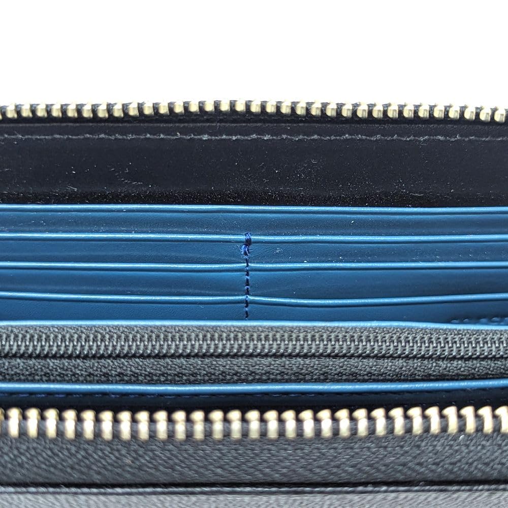 [Calcul] Round Zipper Long Wallet MOMW-CC001 Black X Blue