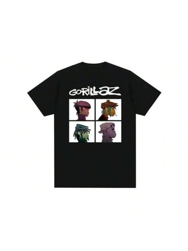 Music Band Gorillazs Punk Rock Print T Shirt 90s Casual Fashion Short Sleeve Plus Size T Shirt Unisex
