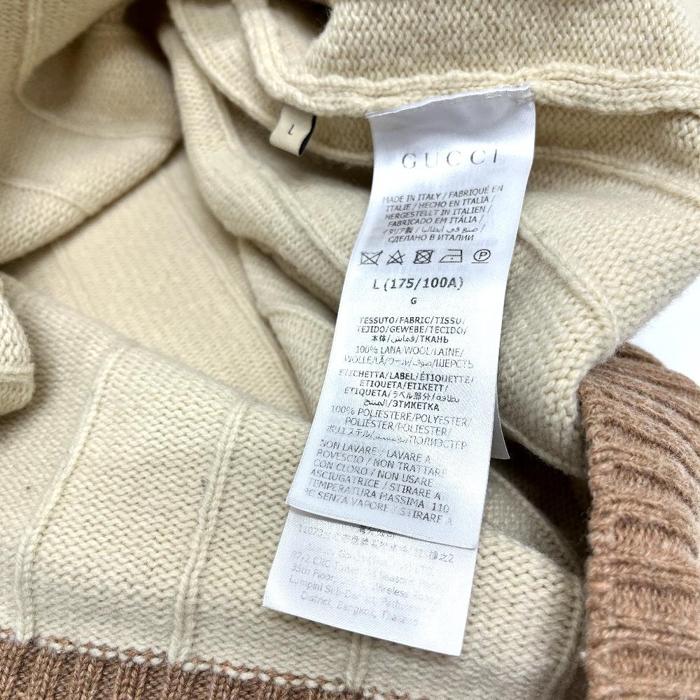 Gucci 716348XKCQD 23SS Вязаный топ с круглым вырезом и длинным рукавом в рубчик одежда свитер