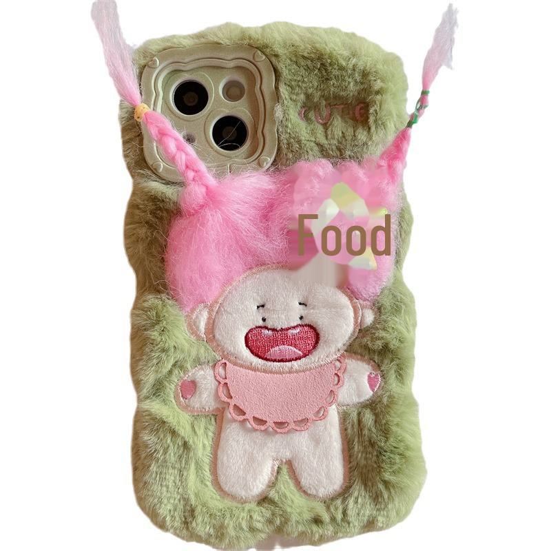 Apple 15 Чехол для мобильного телефона Promax Plush 12 Мультяшная кукла Fried Fur 14 Кронштейн 13 Защита от падений 11 Милый.