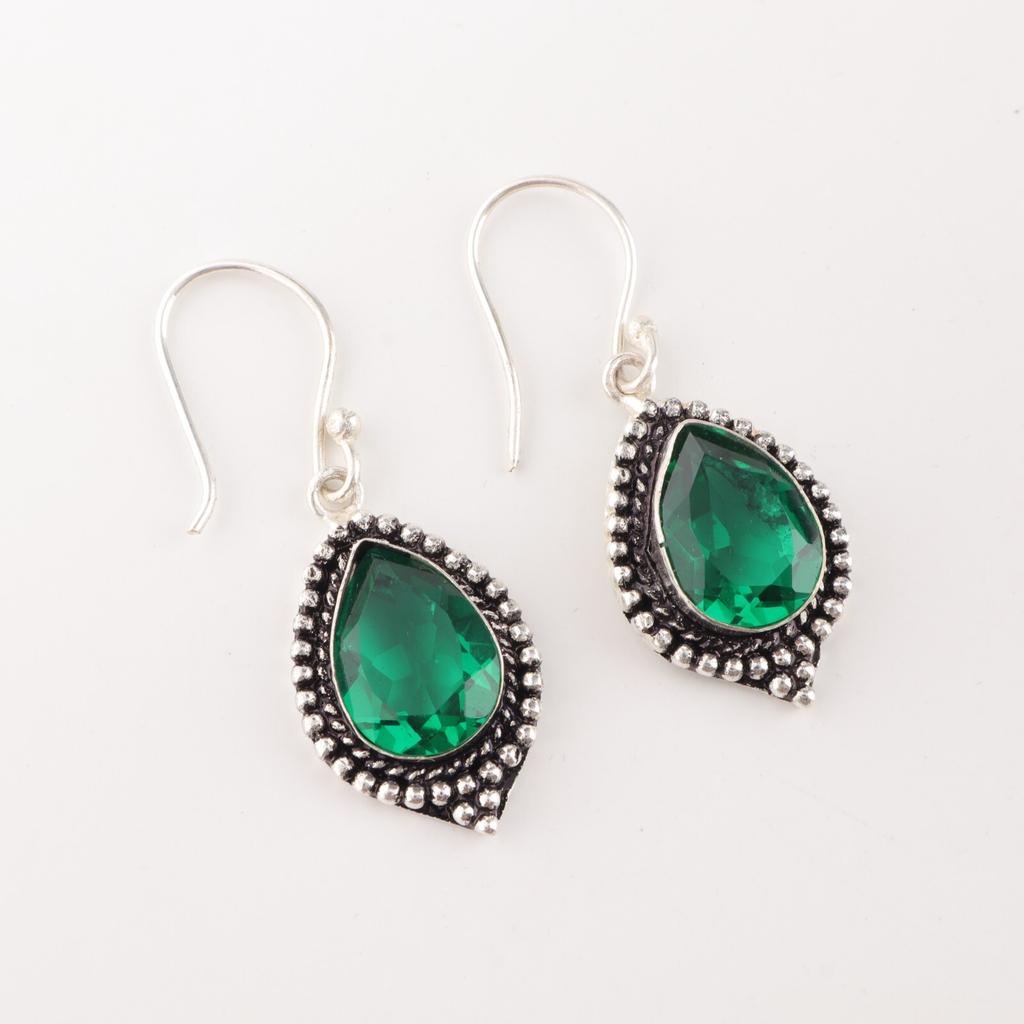 Chrome Diopside Gemstone 925 Sterling Silver Handmade Jewelry Dainty Earrings EE-164-11