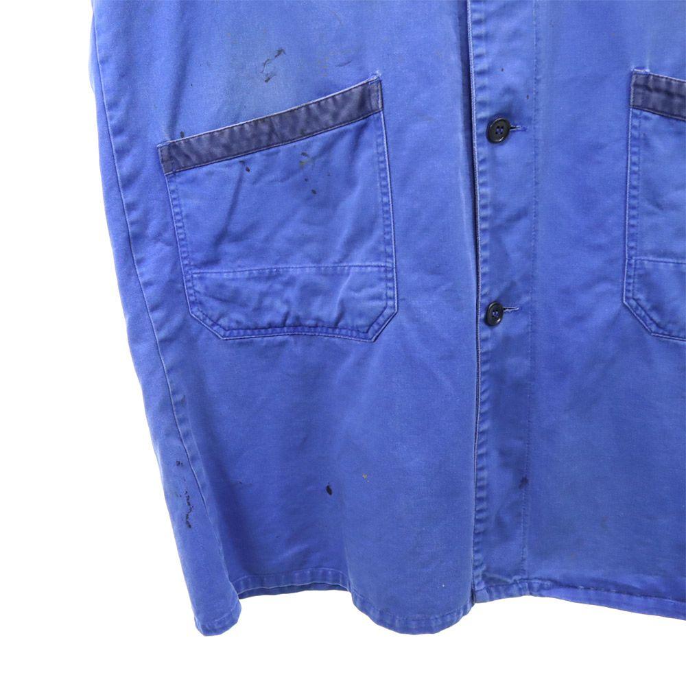 EURO WORK 70-е 80-е Винтажный Евро Ворк рабочее пальто Честерфилд Синий х темно-синий Мужской Б/У