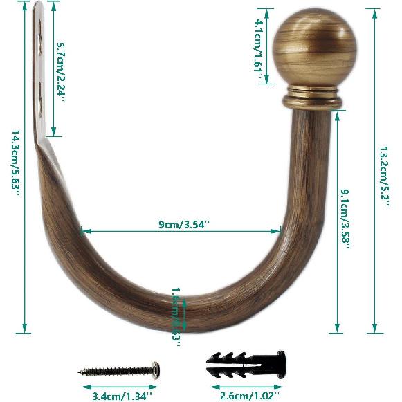 Decorative Curtain Holdbacks,ULIFESTAR Wall Mounted Window Drapery Tiebacks Hooks Drape Holdbacks Holders for Bedroom,Livingroom,Office with