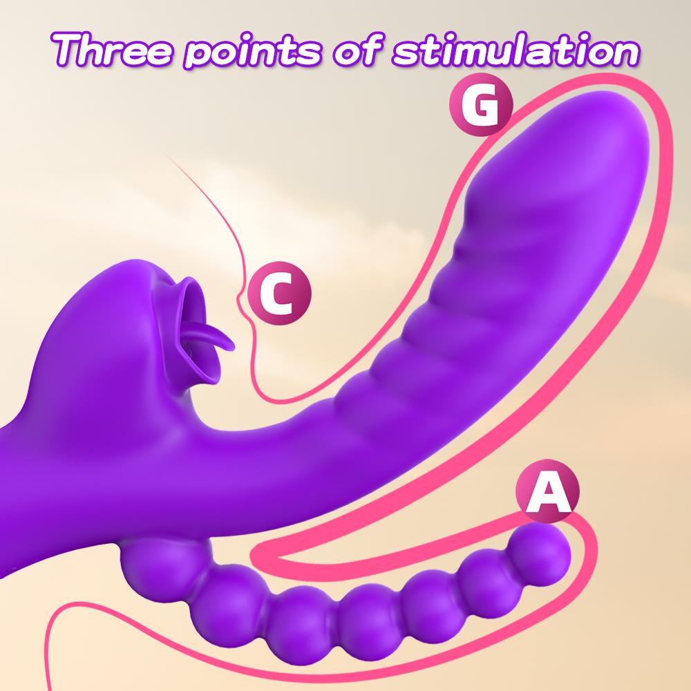 3 в 1 дилдо вибратор для лизания клитора для женщин с анальными шариками клитор G точка анус стимулятор вибратор для пар секс-игрушки товары для взрослых