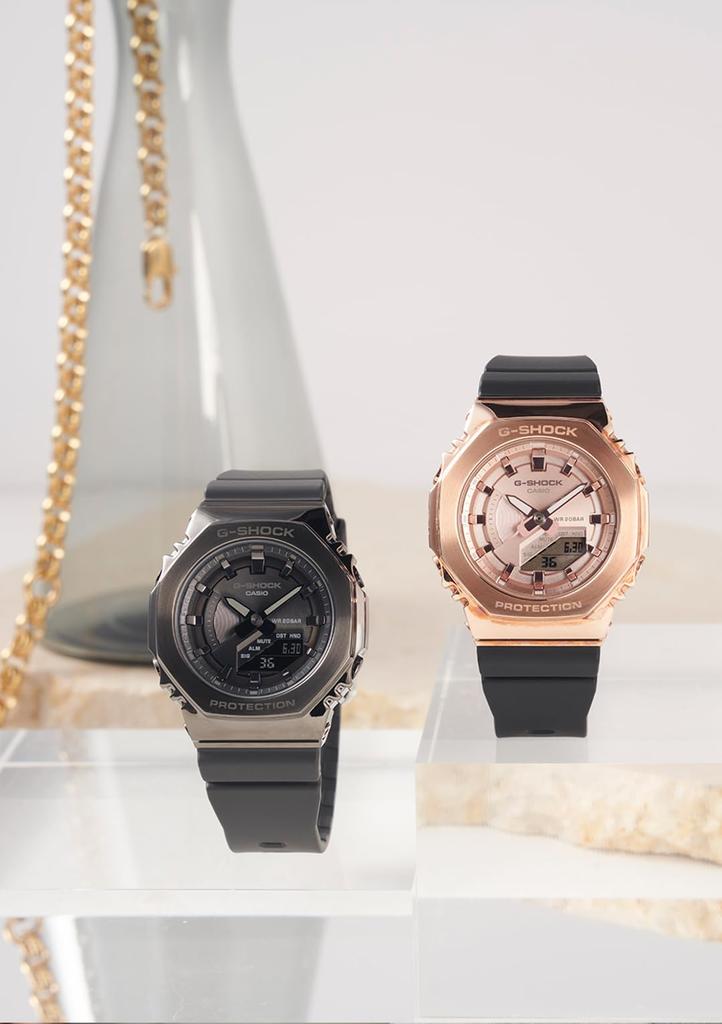 Часы Casio G-Shock, Модель среднего размера с металлической крышкой, GM-S2100PG-1A4JF, Женские, Черные, Оригинальный японский продукт