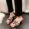 Модные женские туфли на высоком каблуке 2024 года, новые модные босоножки на толстом каблуке с леопардовым мехом и теплыми туфлями-лодочками Para Mujeres