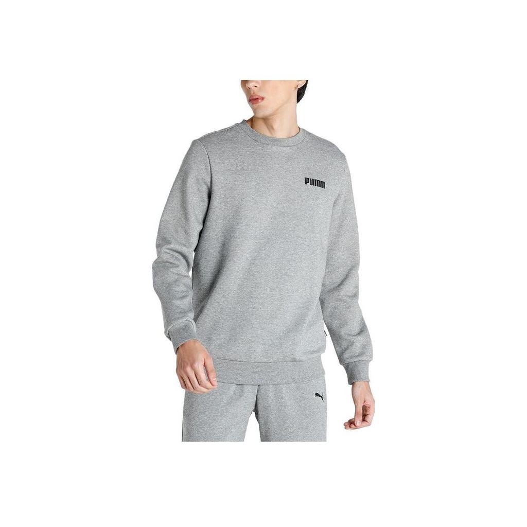 Puma Мужская толстовка Essentials Letter Print Crew Neck с вышивкой, серая 847460-03