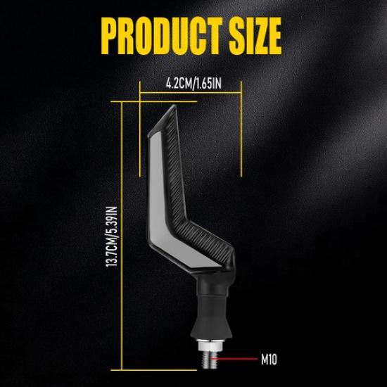 4X Motorcycle Flowing LED Turn Signal Light Indicator Blinker Amber/Blue Lamp