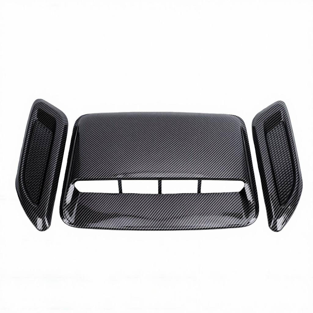 Car Hood Air Flow Vent Decorative Kit Carbon Fiber Pattern Modification Hood Scoop and Side Vents