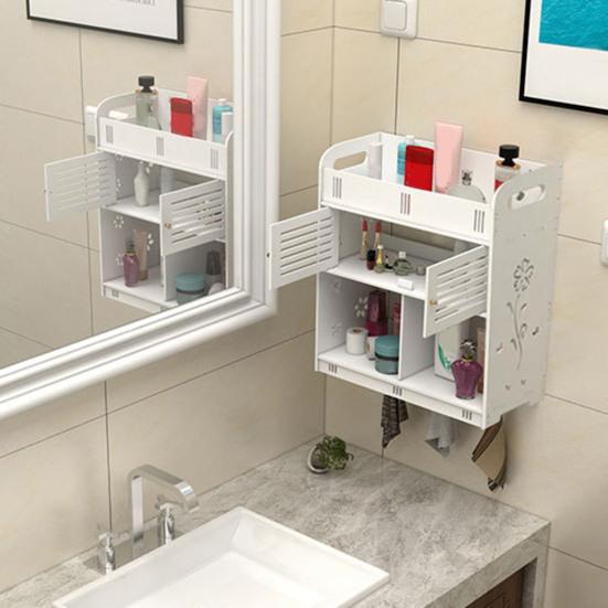 Кухонный настенный шкаф Большая вместимость Несколько отделений Простая установка Туалетный шкаф для хранения