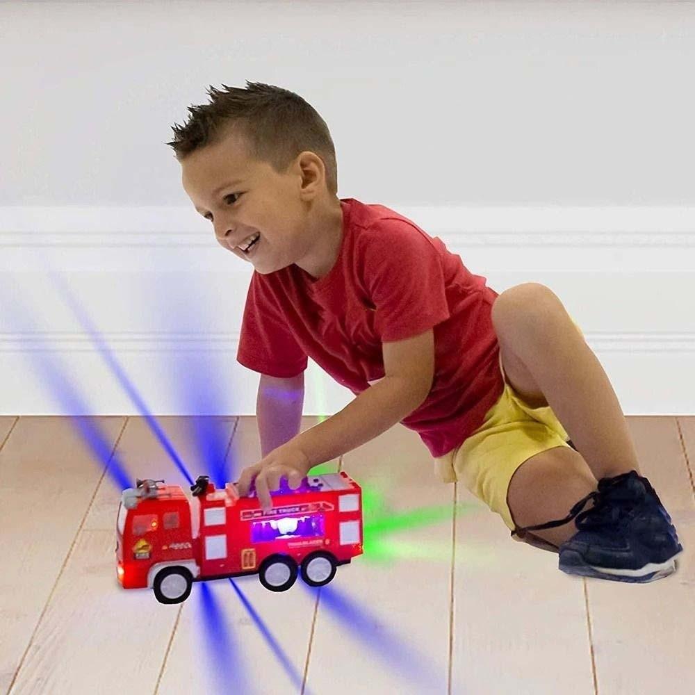 Flashing LED Fire Truck Toy Magnetic Engineering Vehicles Toy  Parent-child Interaction