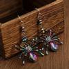 Bohemian Style Spider Design Drop & Dangle Earrings - Fashion Creative Shiny Zinc Alloy with Glass Mosaic for Women Daily Wear
