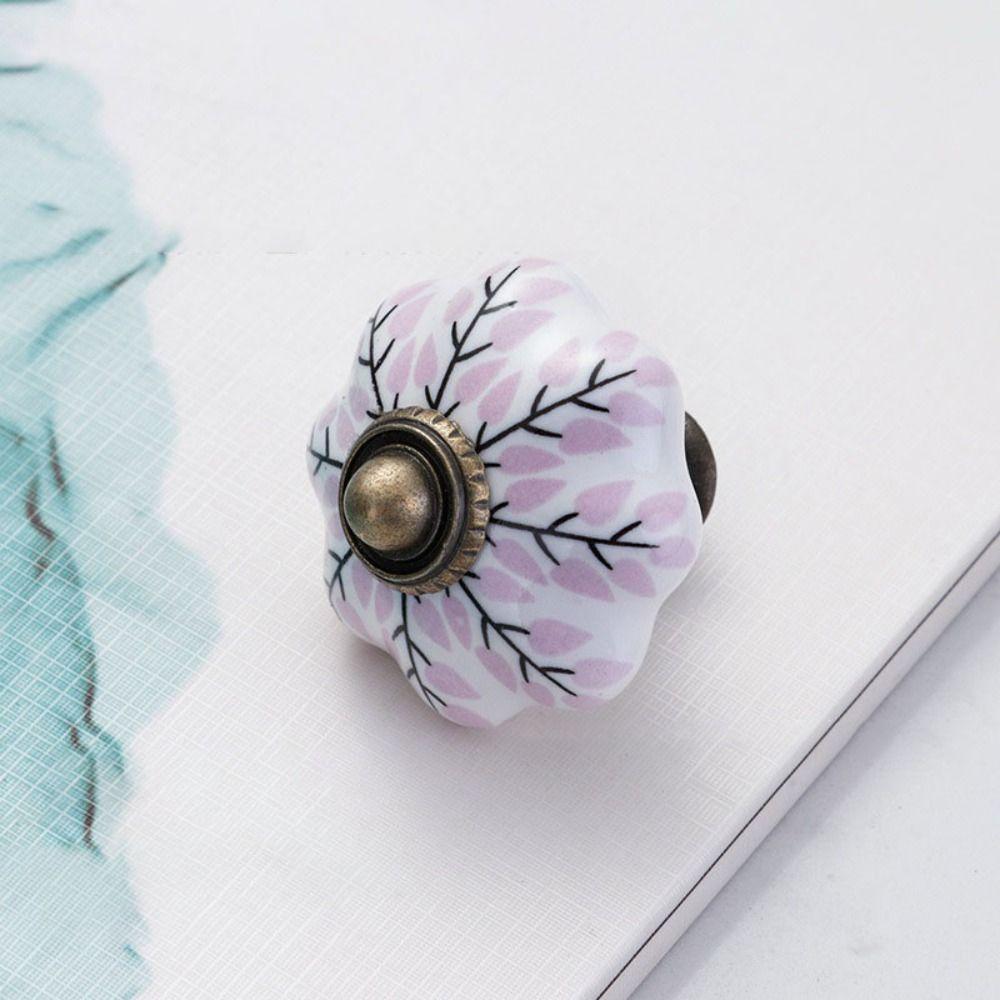 Керамика и сплавы Винтажная дверная ручка Разноцветная мебельная ручка-тыква для гардероба