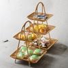 Square Snack Rack Plastic Dried Fruit Tray New Chinese Style Fruit Storage Tray  Party Celebration