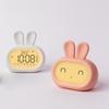Kawaii Bunny Digital Alarm Clock with Stepless Dimming Night Light Timer for Study Children's Room Decor and Gift