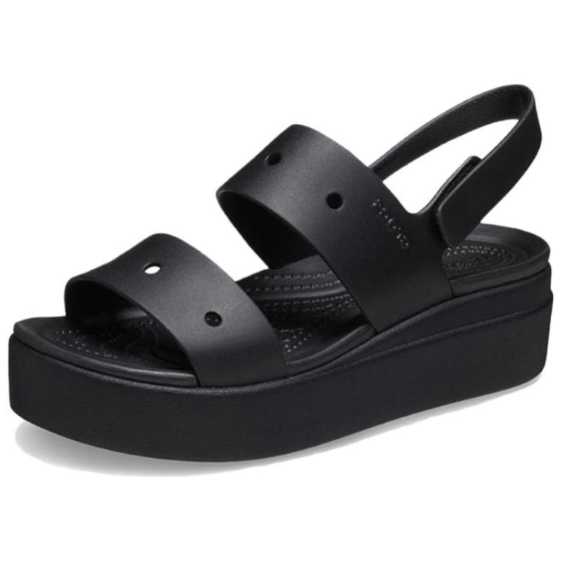 Crocs Brooklyn Platform Sandal Open Toe Outdoor Breathable Beach Sandals Women Black 210676-001