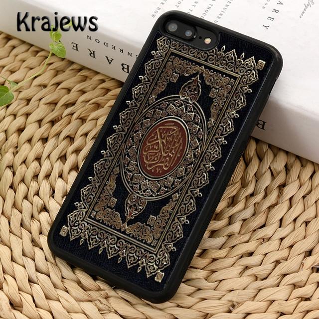 Krajews Подлинный Коран тисненый кожаный чехол для телефона для iPhone 17 Air 16 15 14 plus 11 12 13 pro max coque Оболочка Fundas