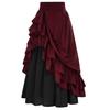Женская юбка с высокой эластичной талией, нерегулярные оборки, соответствующий цвету, лоскутное шитье, трапециевидной формы в стиле ретро, ​​средневековый готический стиль Виктории, длина до щиколотки, юбка для сценического шоу