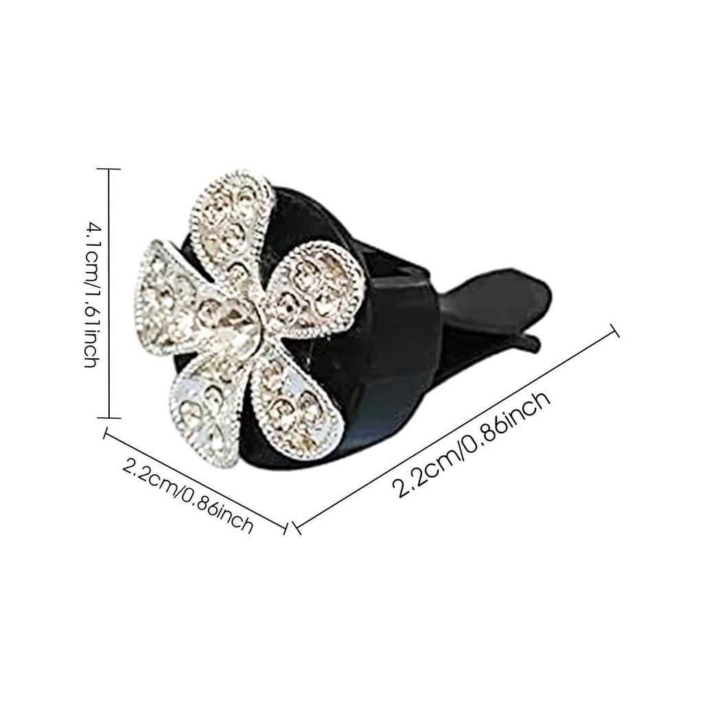 Rhinestone Car Vent Clip - Car Air Conditioning Vent Clip, Rhinestone Flower, Elegant Fashion