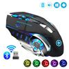 2.4G USB Беспроводная Bluetooth-мышь Эргономичная бесшумная офисная мышь 1600 DPI Светодиодная игровая мышь Перезаряжаемая мышь с подсветкой для киберспорта для ПК-ноутбука