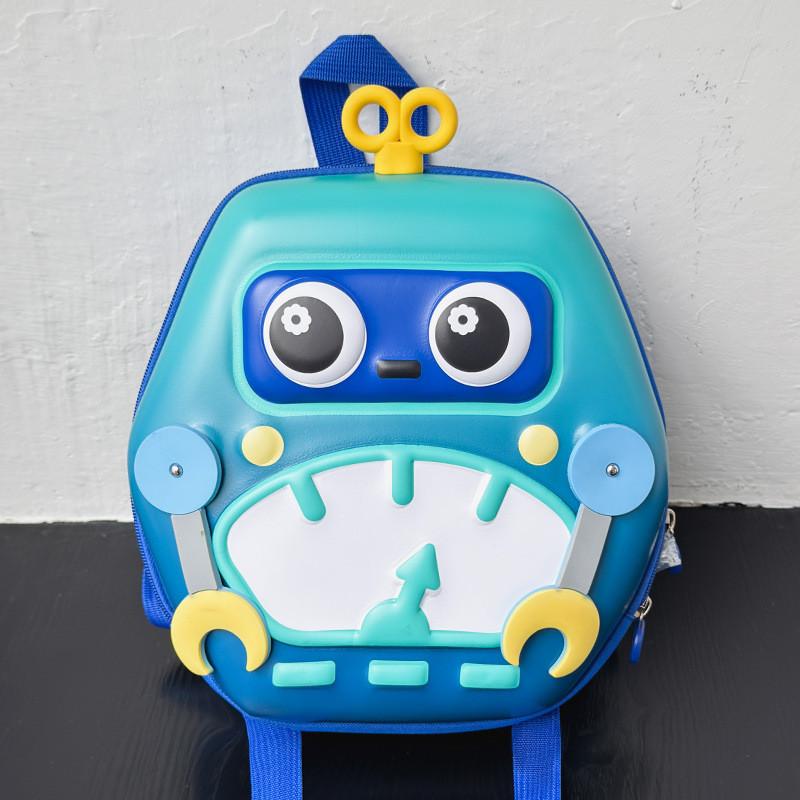 Cute Eggshell Backpack With Robot Print Designfor Preschool Use