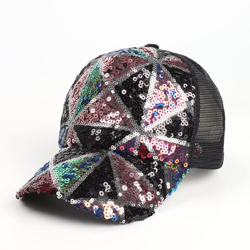 Women's Sequin Mesh Sun Protection Cap - Korean Style Outdoor Breathable Baseball Hat
