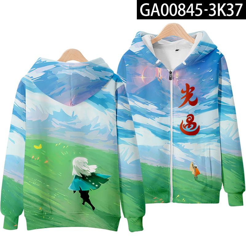 2025 Sky Children of The Light 3D Print Zop Up Женская/Мужская толстовка с капюшоном Уличная одежда Косплей Куртка с капюшоном на молнии Верхняя одежда