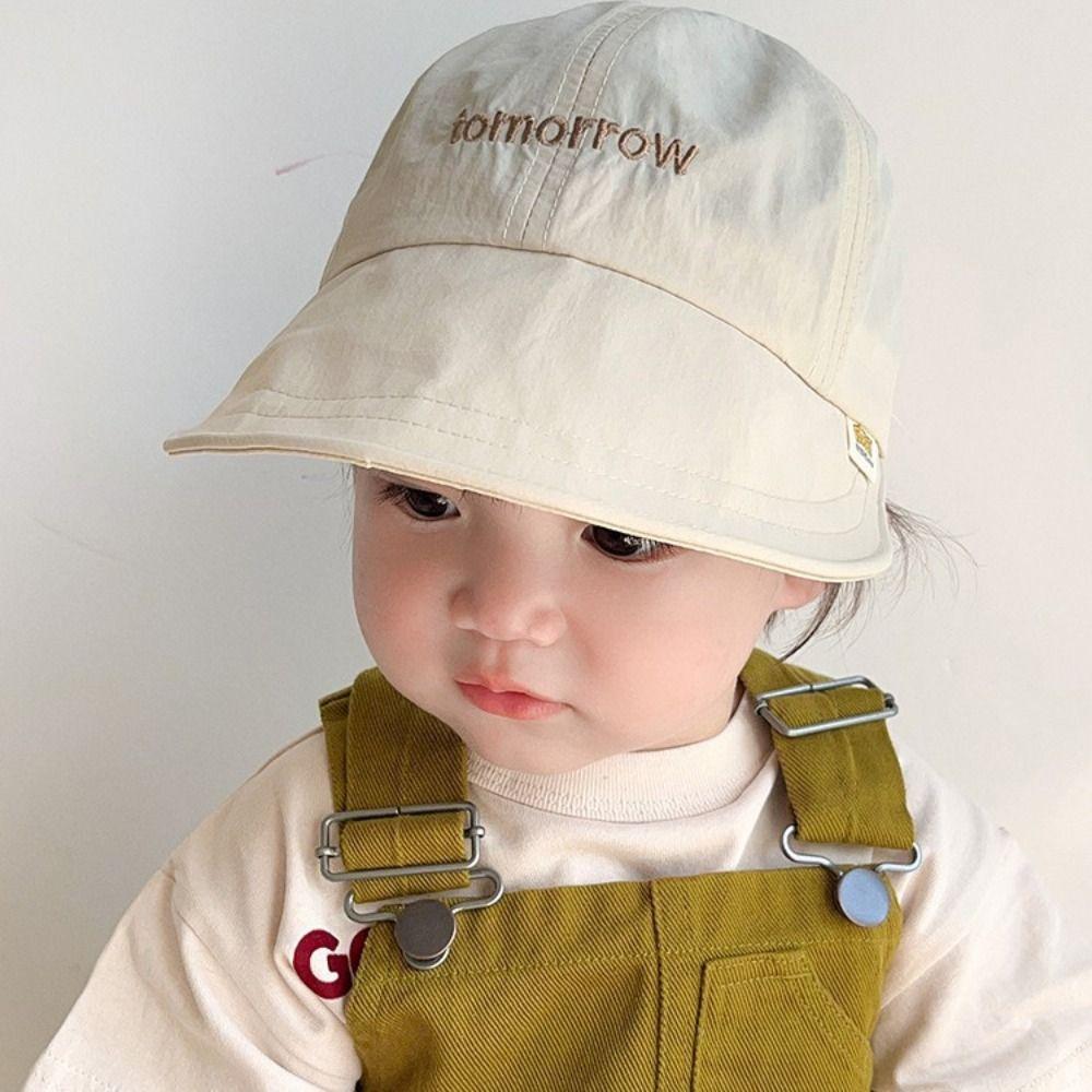 Wide Brim Baby Bucket Hat Cotton Beach Cap Fashion Peaked Cap  Baby