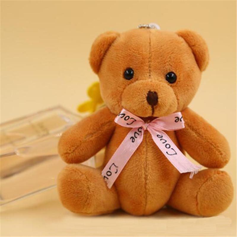 Plush Toys Love Sitting Bear 1PCS Cute Small Pendant Mini Cartoon Bow Tie Scarf Bouquet Bears Toy Unisex Valentine Gift 11CM