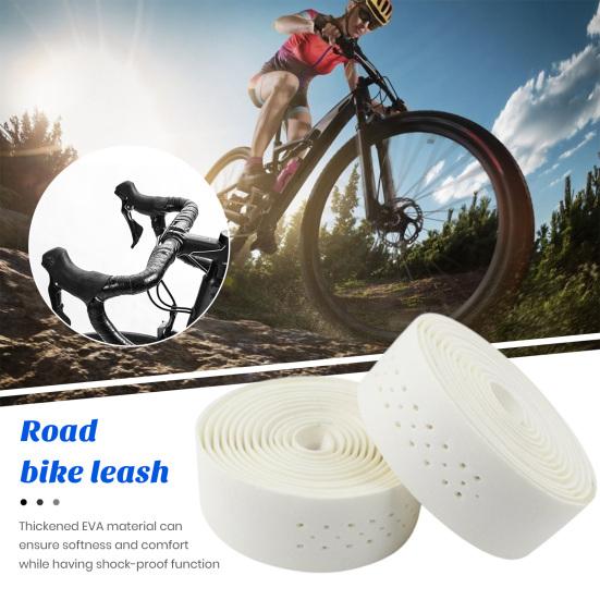 Bicycle Handlebar Tape Faux Leather Self-adhesive Anti-slip Shockproof Sweat Absorption Bike Handle Wrap Straps