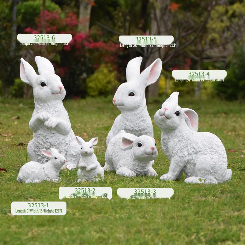 Садовые фигурки кроликов из смолы: Декоративные имитационные животные