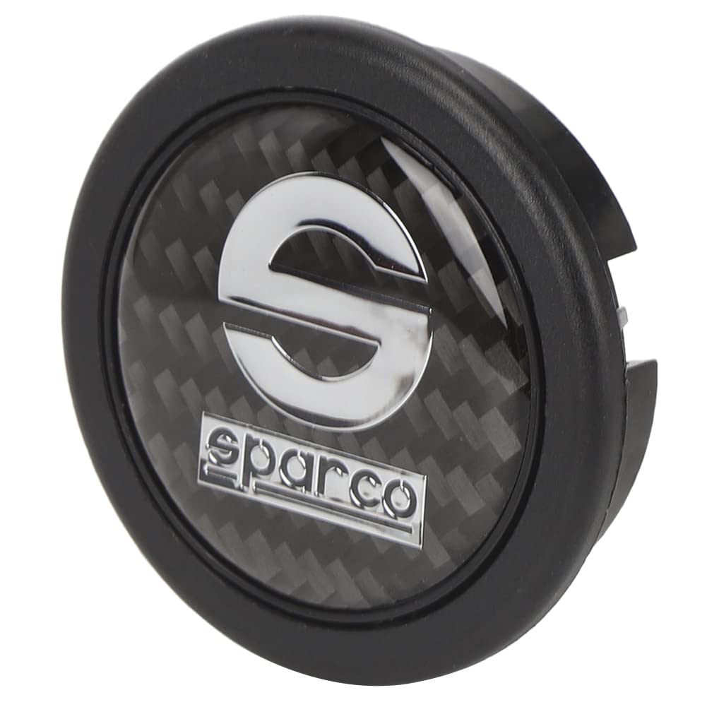 Car Steering Wheel Horn Button, 6 Hole Carbon Fiber External Horn Button Kit for Sparco Steering Wheel Car Modification Parts