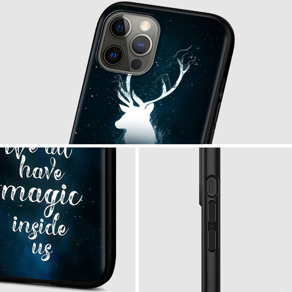 Черный чехол для iPhone 14 11 13 Pro Max 12 Mini XR 7 8 Plus SE 2020 XS 6 6S + чехол, мягкая сумка для мобильного телефона, чехол с изображением оленя, художественный постер