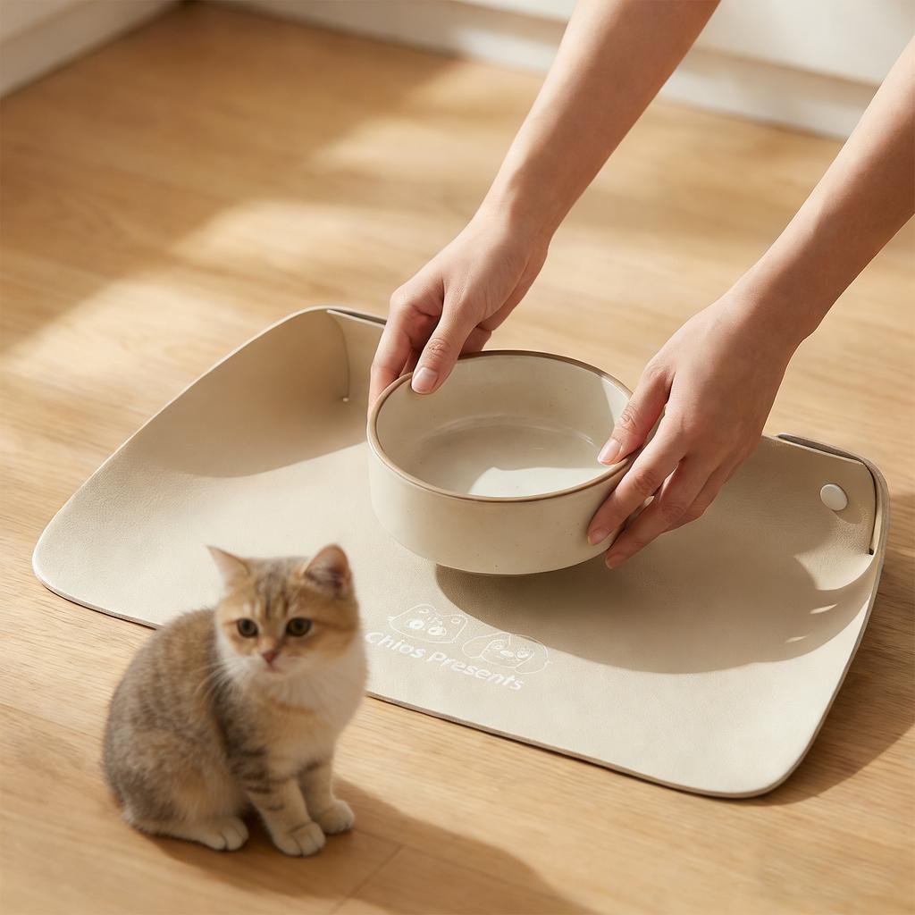 Некожаный коврик для кормления домашних животных - Влагозащитный коврик для мисок для кошек и собак