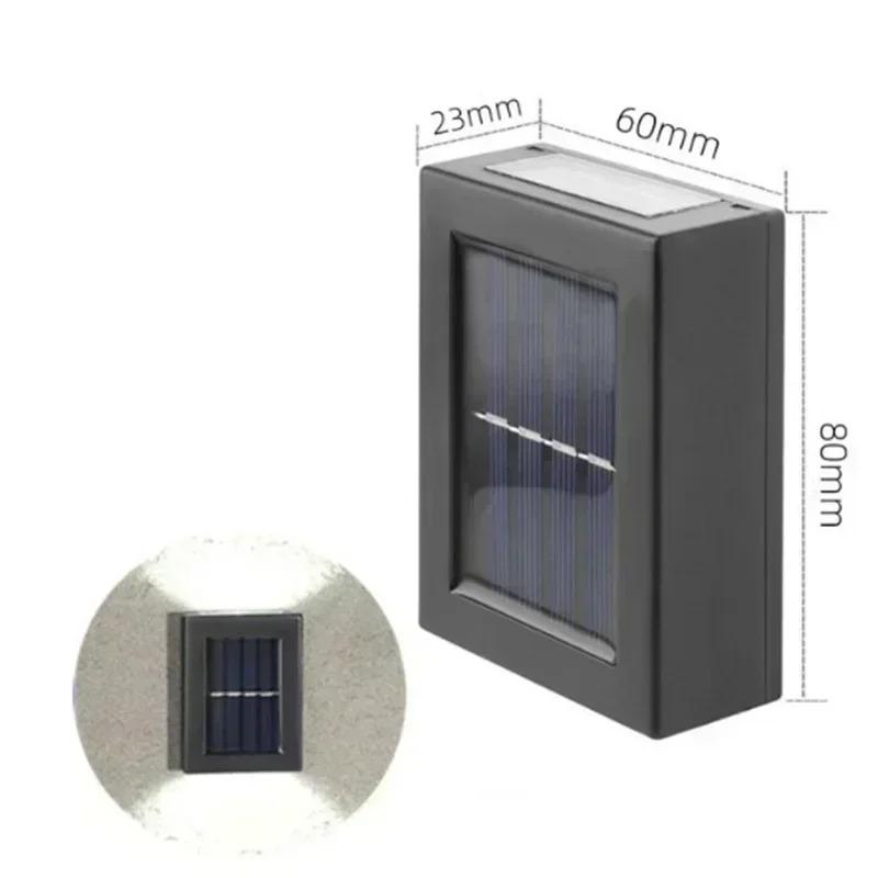 12/10/8/6/4/2 LED Solar Wall Lamp Outdoor Waterproof Up and Down Luminous Lighting for Garden Fence Decoration Sunlight Light
