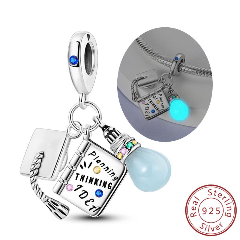 Серия "Выпускной" Оригинальные Шармы Подвески Медные Цветы Колпачок Шармы-Сердечки Подходят для Браслета DIY Вечеринка Ювелирные Изделия Подарок