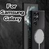 Для Samsung Galaxy S25 S24 S23 S22 Ultra Plus Чехол Магнитный Мягкий из Углеродного Волокна Mag Safe Матовый Ударопрочный Чехол Беспроводная Зарядка