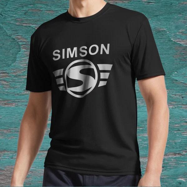 Новый логотип Simson (Серебряный) Активная футболка с логотипом Американская футболка Смешной размер от S до 5XL