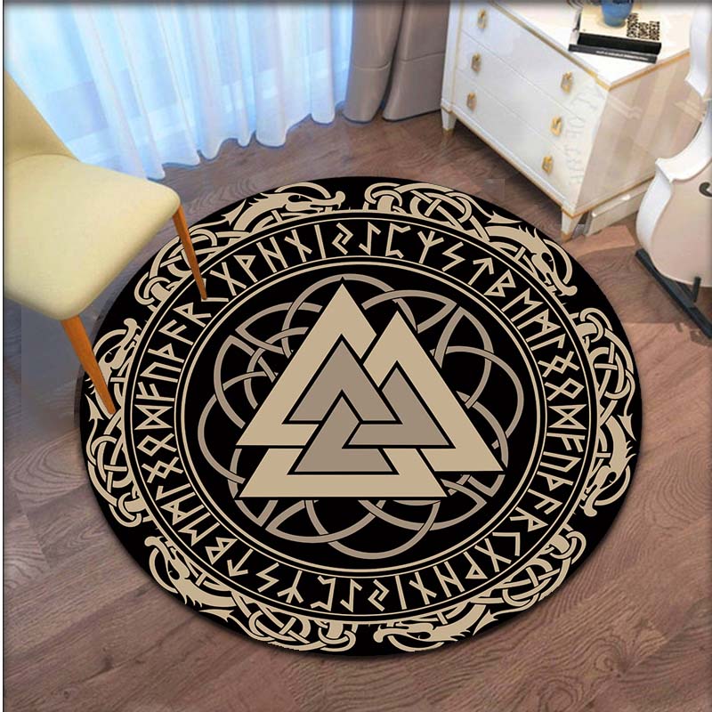 Viking Vegvisir круглый коврик ковер для йоги Нескользящий детский ковер для прихожей прикроватный кухонный ковер напольный коврик для детской комнаты