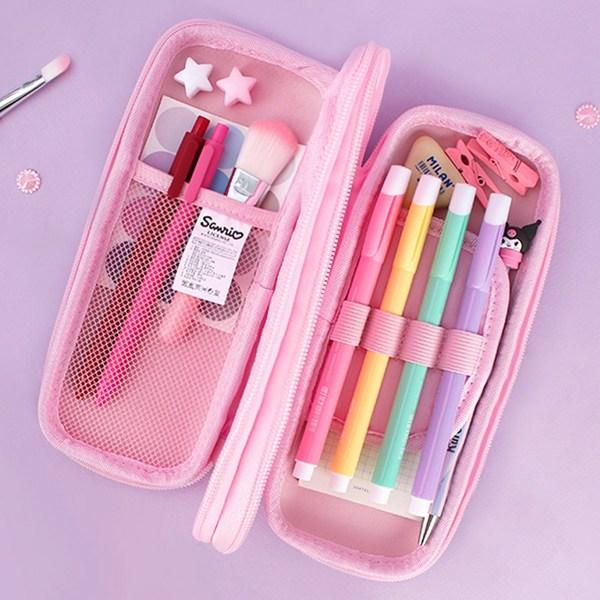 Sanrio Kuromi Candy EVA 2-х уровневая сумка-ручка для пишущих инструментов Чехол-карандаш, фиолетовый