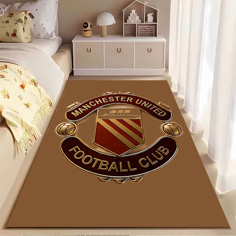 Red Manchester United Logo Carpet suitable as a non-slip mat for the living room or bedroom sofa