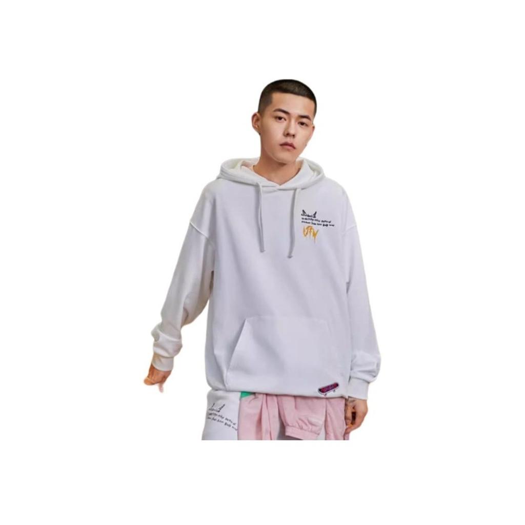 Li Ning CF Casual Sports Pullover Long Sleeve Hoodie Unisex Hoodies Off-White AWDR506-1