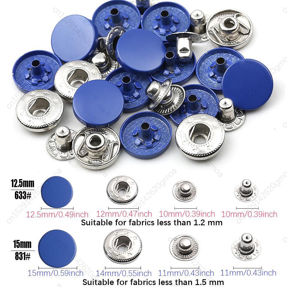 12.5/15Mm Metal Buttons Leather Snap Fasteners Round Duty Sewing Accessories Color Button For Clothes Jackets Bags Leathercrafts