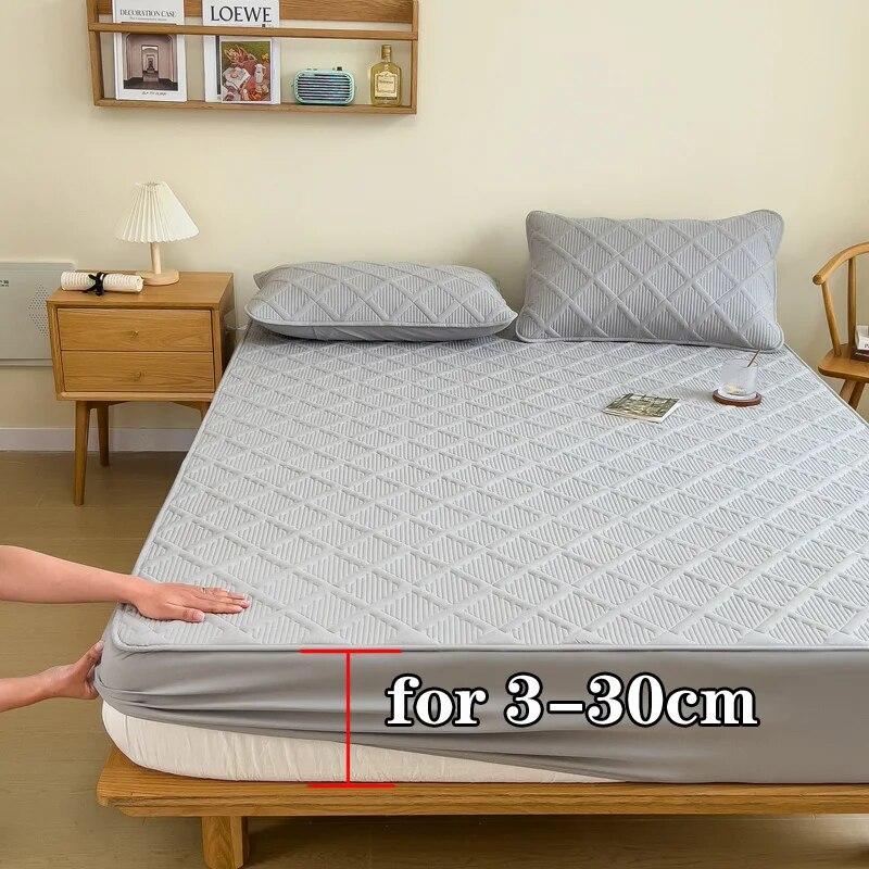 Хлопковый утолщенный наматрасник, антибактериальный, против клещей, простыня, постельное белье для двуспального размера King Queen, наматрасник