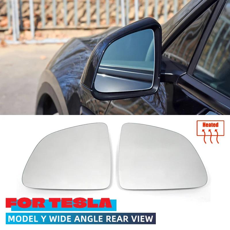 For Tesla Model Y Car Left & Right Car Wide Angle Large Vision Rearview Mirror Lenses Heated Glass Rear View Side Mirror