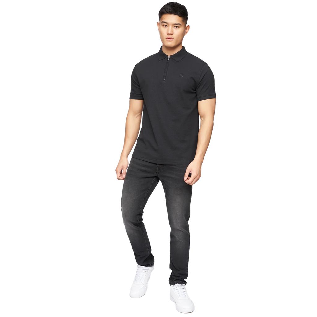 Crosshatch Mens Telepart Zip Neck Polo Shirt