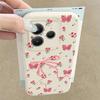 Мягкий матовый чехол с цветочным узором и бантом для Xiaomi 13T Pro Poco X7 X6 M6 Pro Redmi Note 14 Pro 13 12 11 TPU кожаная текстура противоударный тонкий чехол для телефона