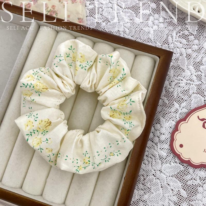 Scrunchie Multi Styles Floral Plaid Soft Fabric Minimalist Versatile Women Hair Tie Hair Accessories